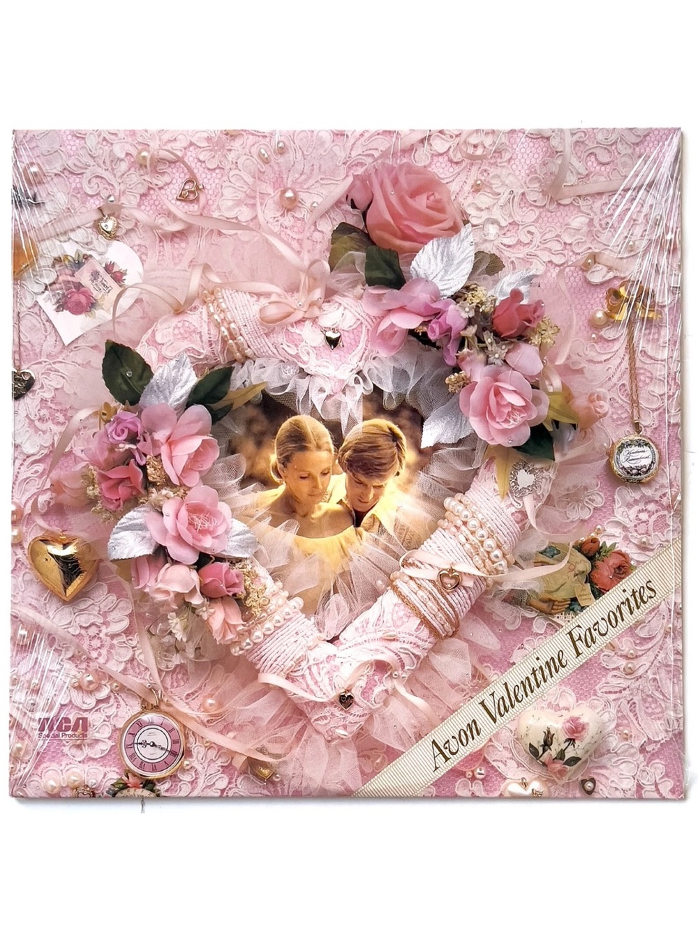 Avon Pink Floral Heart Valentine Vinyl Record